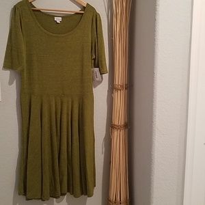 Lularoe Nicole 3xl Plus Dress Green